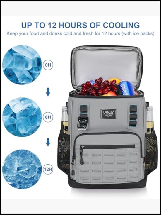 Insulated Cooler Backpack 2 Compartments Leak Proof 25L 36 Cans Hiking Camping main image 4